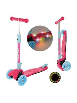 Самокат Moby Kids Disco, складной, 120 PU со светом, свет и звук на деке,
розовый