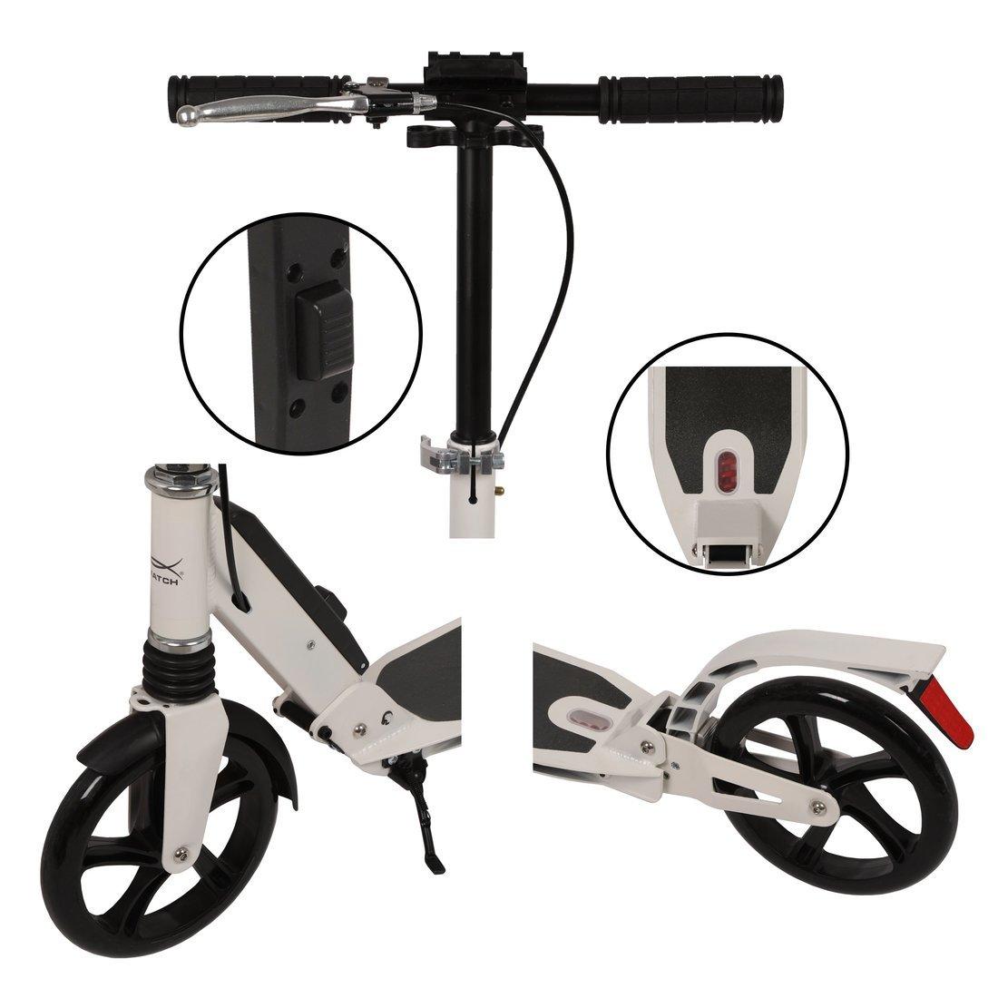 Самокат X-Match ProTec, 100 % алюм., 200 мм PU, 2 аморт., ручной тормоpз,
склад. кнопкой автомат