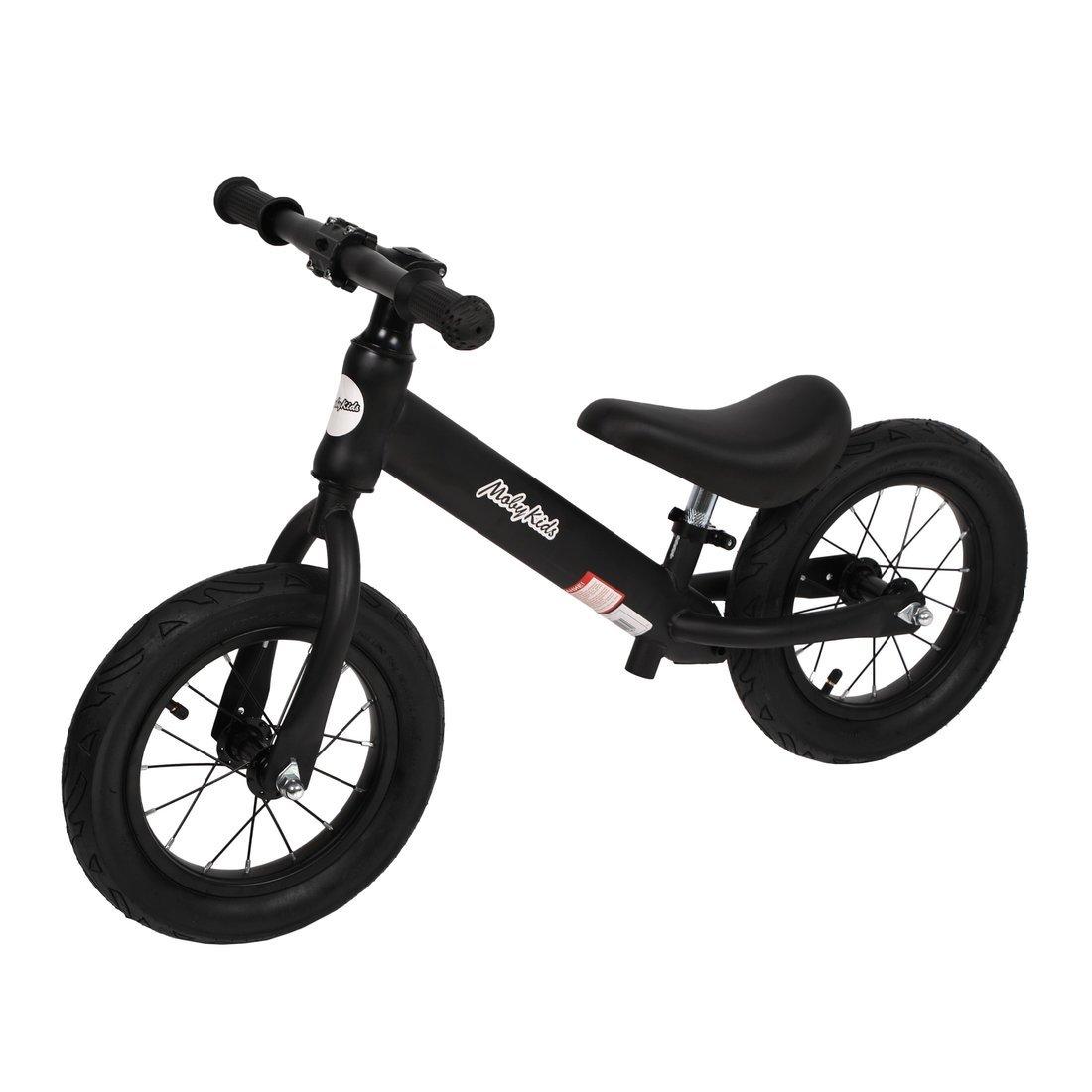 Беговел Moby Kids Run 2, кол.12 надувн, рама карбон, чёрный