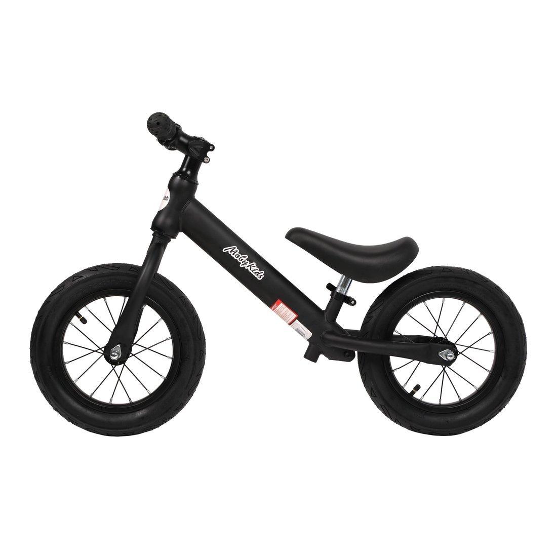 Беговел Moby Kids Run 2, кол.12 надувн, рама карбон, чёрный