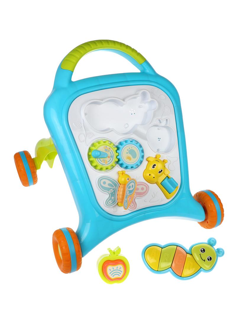 Каталка-ходунки Мои зверята, голубой, свет, звук, эл.пит. АА*2 шт не вх.в
комплект