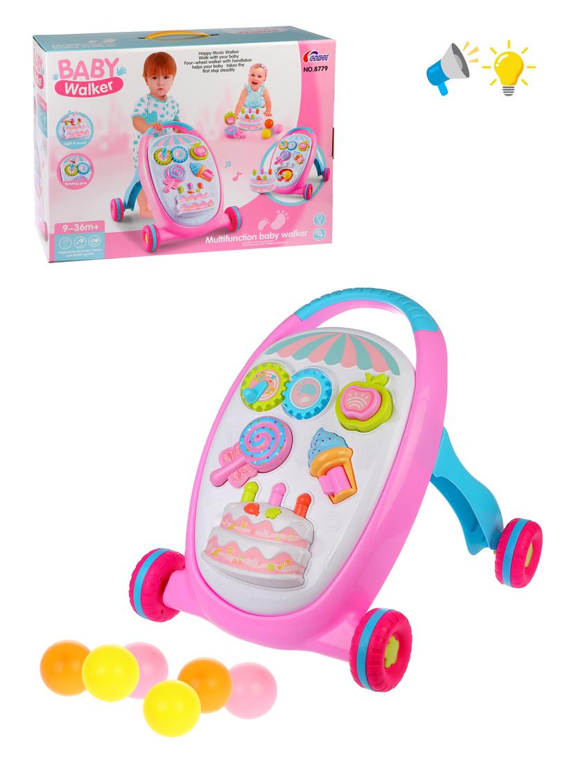 Каталка-ходунки Сластена, свет, звук, эл.пит. АА*2 шт не вх.в комплект