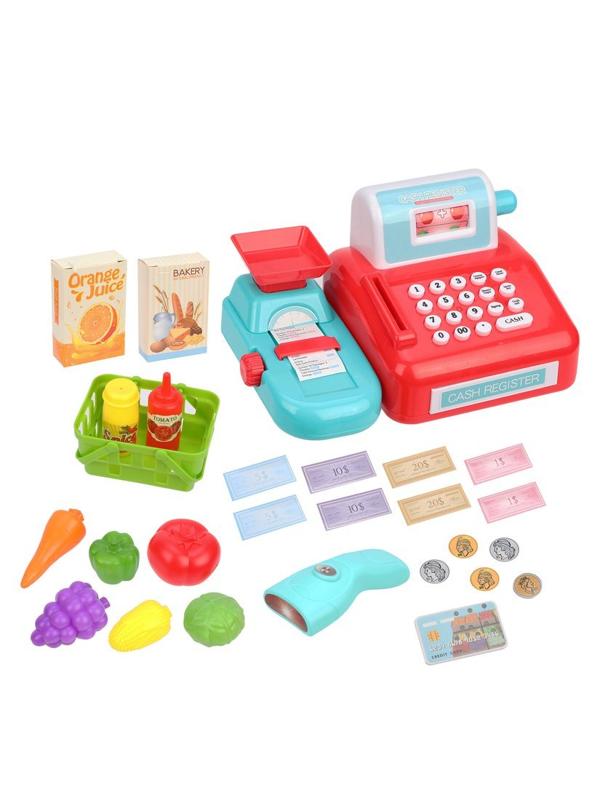 Набор магазин, касса с аксесесс., в компл.14 предм., звук, бат.AA*2шт. в
компл.не вх., кор.