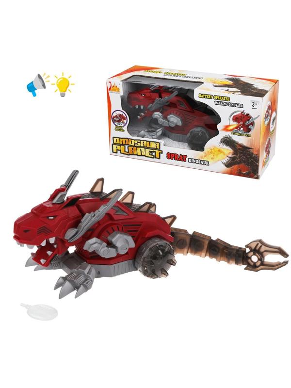 Динозавр эл., свет, звук, объезжает препятстия, машет хвостом, дышит паром,
эл.пит. АА*3 не вх.в комплект