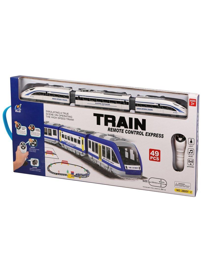 Игр.набор Железная дорога, ИК управление, свет, звук, в комплекте предметов
49шт., эл.пит.АА*5шт.не вх.в комплект, коробка