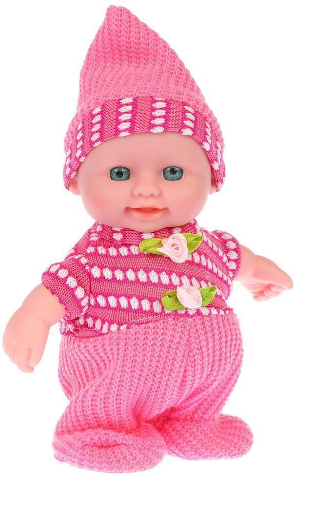 Кукла 20 см в розовом костюмчике, ходит, повторяет фразы, бат.AAA*3шт. в
компл.не вх., кор.