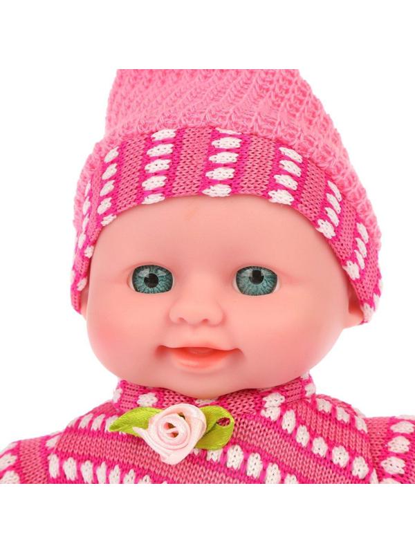 Кукла 20 см в розовом костюмчике, ходит, повторяет фразы, бат.AAA*3шт. в
компл.не вх., кор.