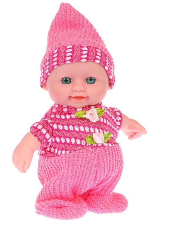 Кукла 20 см в розовом костюмчике, ходит, повторяет фразы, бат.AAA*3шт. в
компл.не вх., кор.