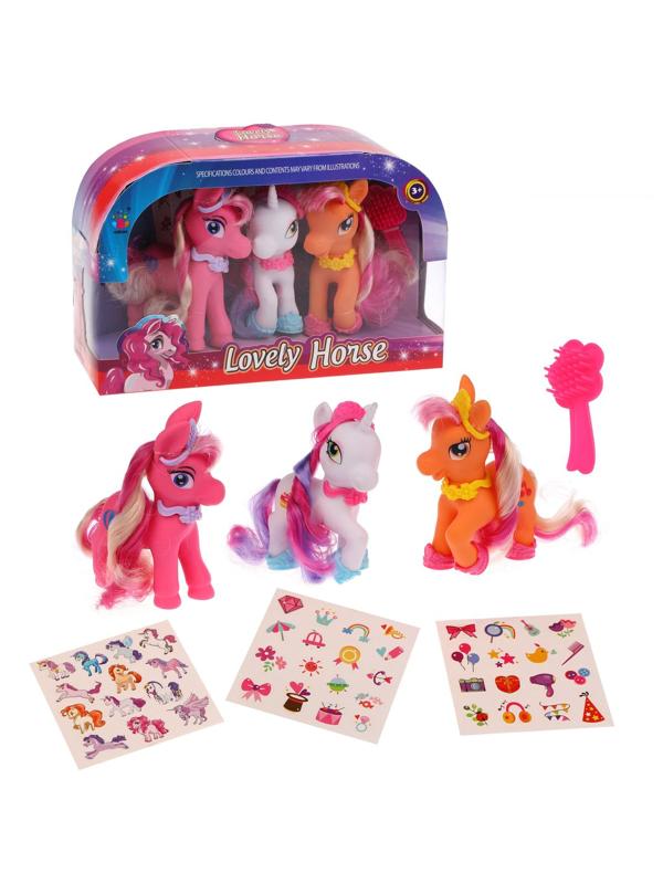 Лошадки в наборе с аксесс., в компл.4 предм., кор.