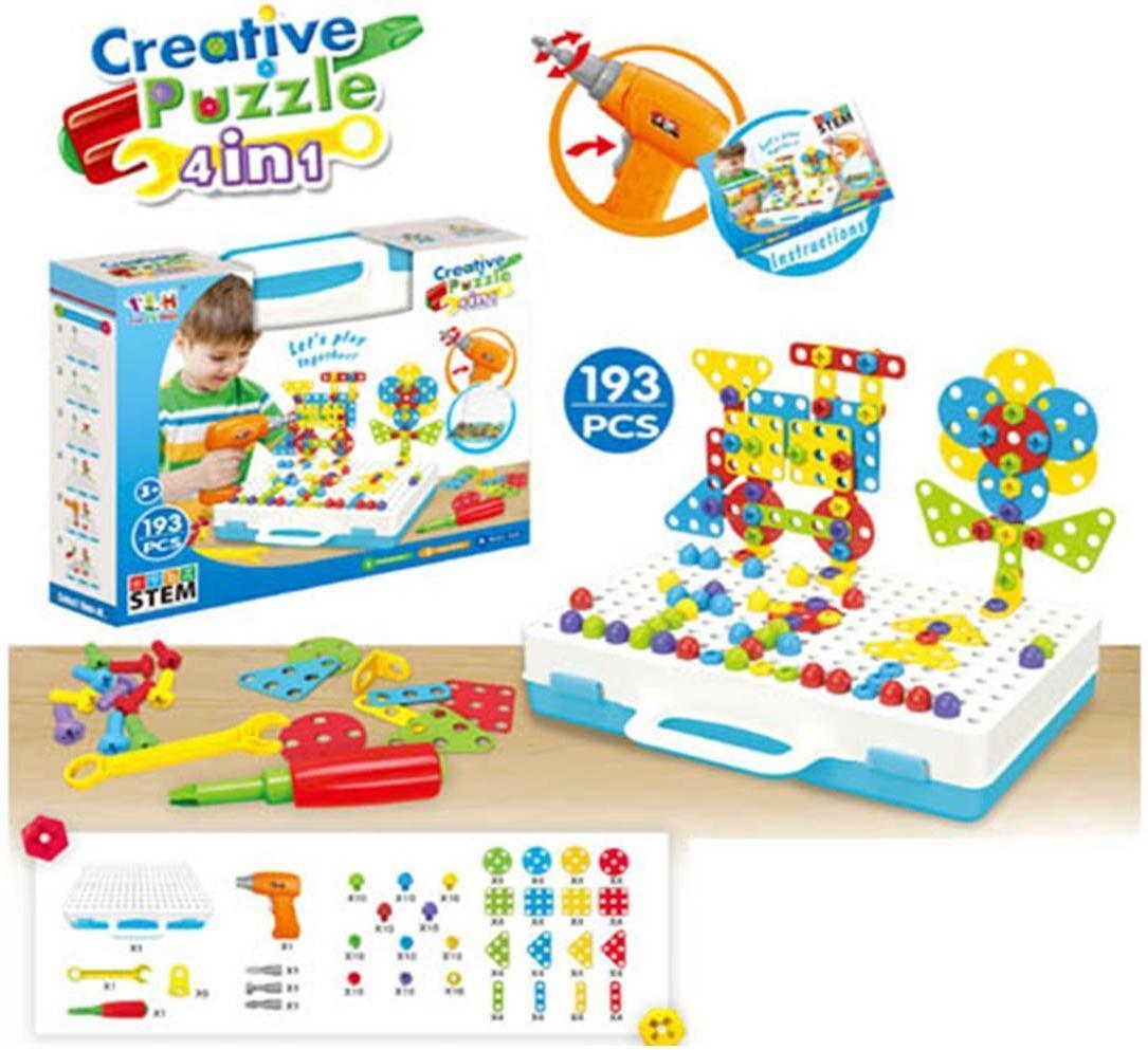 Конструктор-скрутка в чемоданчике, 193 дет., эл.пит.AA*2шт. не вх.в компл.