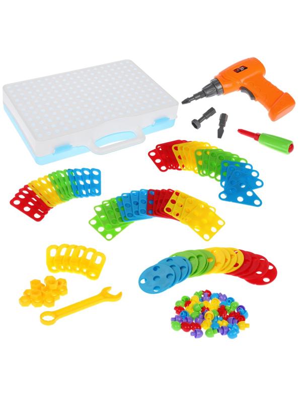 Конструктор-скрутка в чемоданчике, 193 дет., эл.пит.AA*2шт. не вх.в компл.