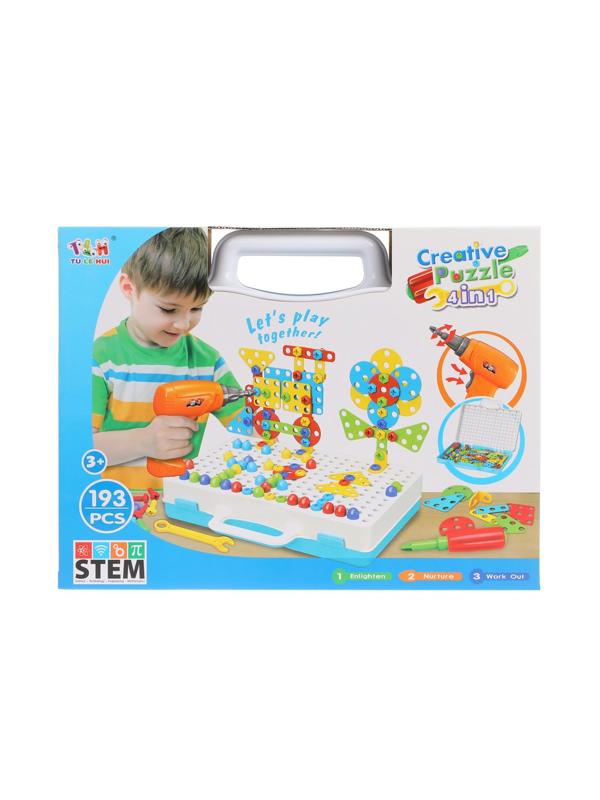 Конструктор-скрутка в чемоданчике, 193 дет., эл.пит.AA*2шт. не вх.в компл.