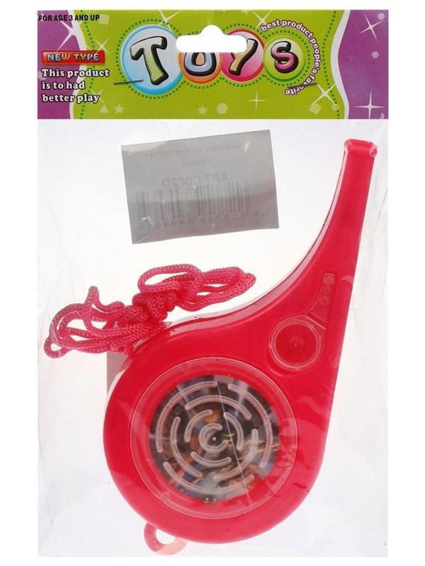 Свисток на веревочке, в ассорт., пакет