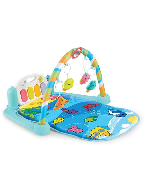 Коврик разв. Морские истории с муз. панелью: игровой дизайн коврика, 5 съем.
игрушек, 73х45 см, свет/музыка/звуки, эл.пит. АА*3 вх. в компл.