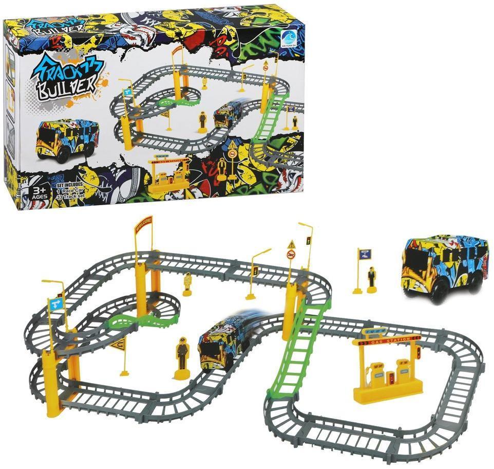 Автотрек эл., в комплекте: деталей 34шт., машина, эл.пит.АА*1шт.не вх.в
комплект