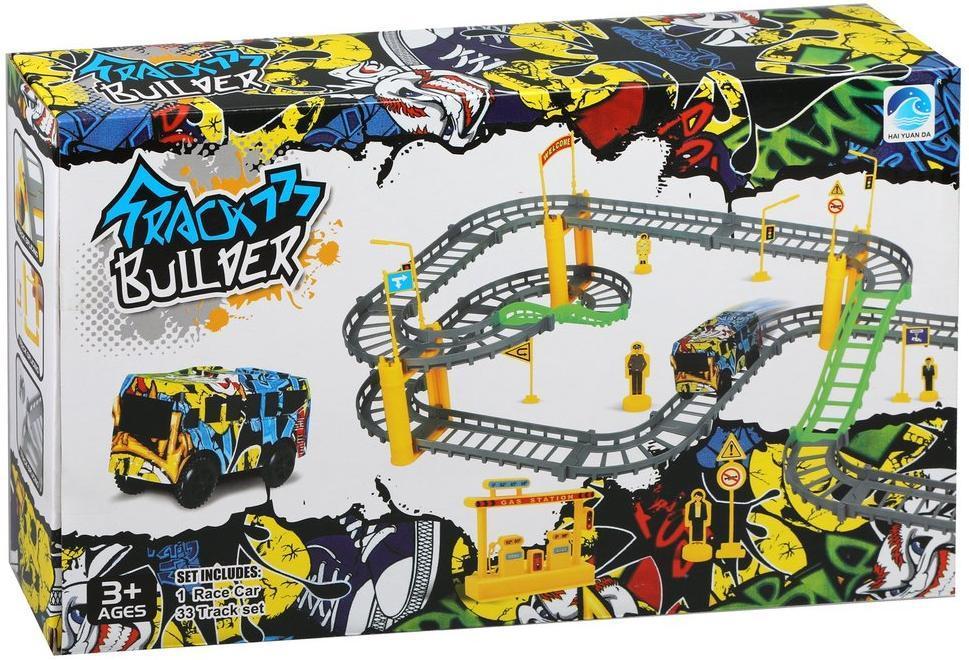 Автотрек эл., в комплекте: деталей 34шт., машина, эл.пит.АА*1шт.не вх.в
комплект