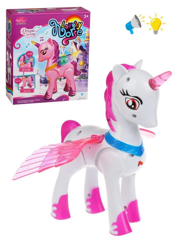 Единорог эл-ф., свет, звук, ходит, машет крыльями, эл.пит. АА*3 не вх.в
компл., кор., в ассорт.