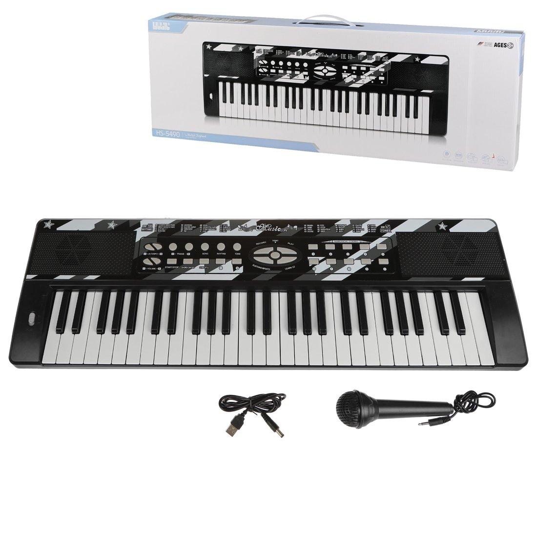 Синтезатор детский 54 кл., микрофон, запись, з/у USB, кор.