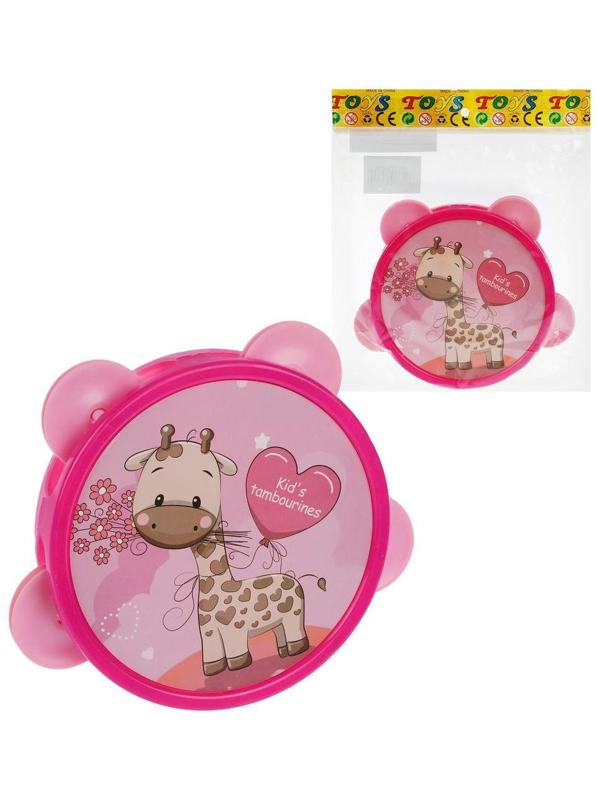 Бубен Жирафик, 14 см, в асс., пакет