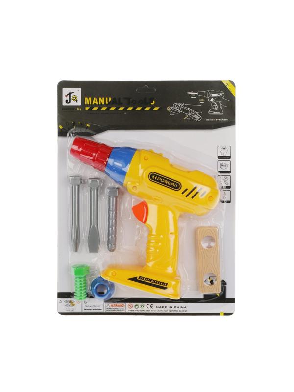 Дрель с мех.запуском, аксессуары 6 шт., пакет