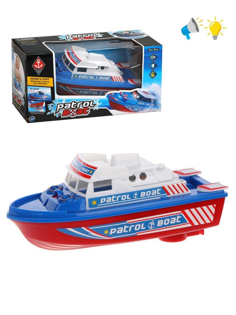 Патрульный катер эл., свет, звук, эл.пит.АА*3шт.не вх.в комплект, блистер
