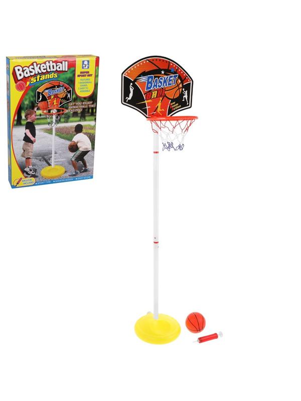 Набор напольный баскетбол, стойка высота 105 см, щит, мяч, насос, коробка