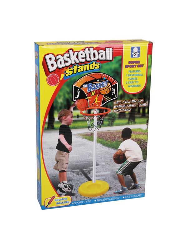 Набор напольный баскетбол, стойка высота 105 см, щит, мяч, насос, коробка