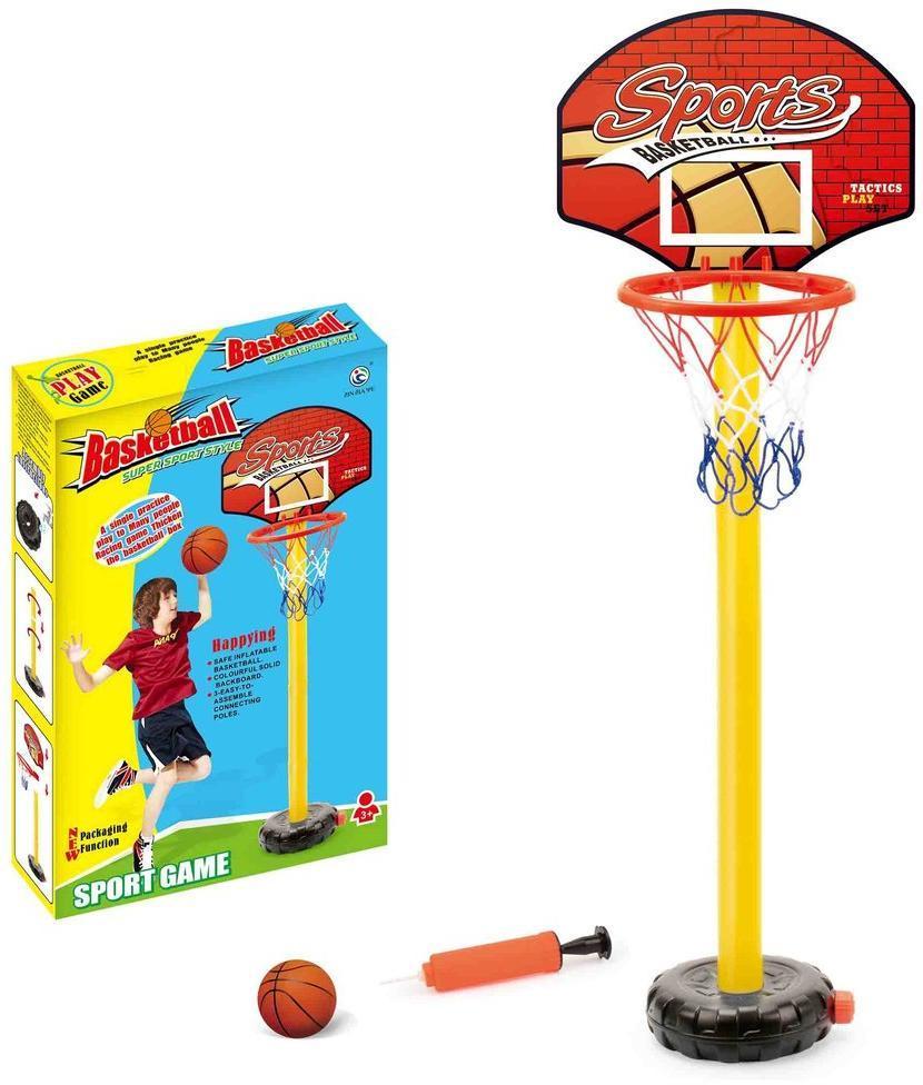 Набор напольный баскетбол, стойка высота 135 см, щит, мяч, насос, коробка