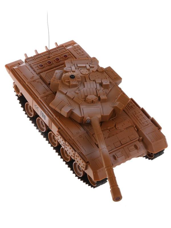 Танк р/у, свет, звук, в комплекте: аккум., USB шнур, тестовые эл.пит.6F22 на
9V - 1шт., коробка