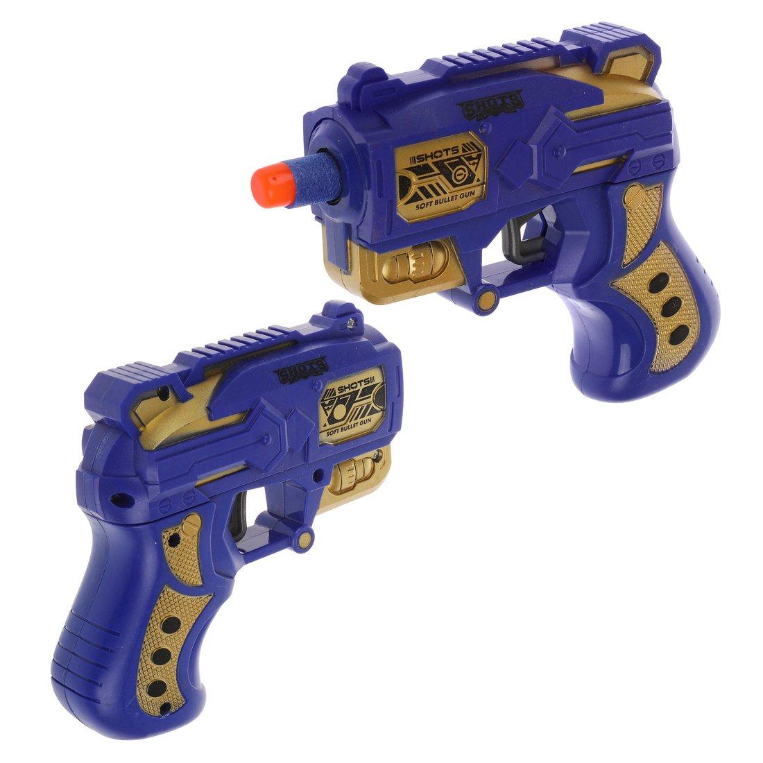 Бластер с мягкими пулями, м/пули 3шт., в ассортименте