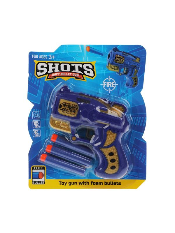 Бластер с мягкими пулями, м/пули 3шт., в ассортименте
