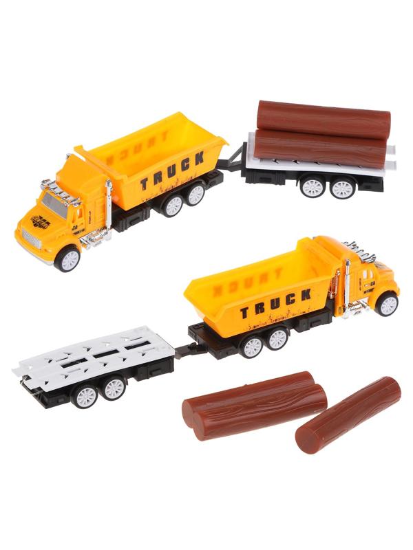 Игровой набор Стройка, в комплекте машина инерционная с прицепом, предметов
3шт., пакет
