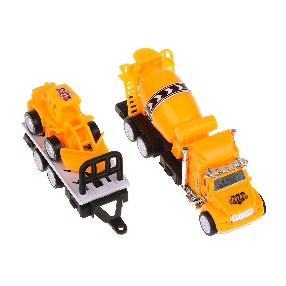 Игровой набор Стройка, в комплекте машина инерционная с прицепом, транспортное
средство (без механизмов), пакет