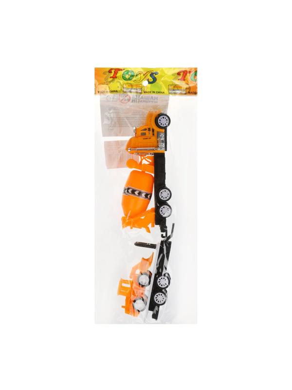 Игровой набор Стройка, в комплекте машина инерционная с прицепом, транспортное
средство (без механизмов), пакет