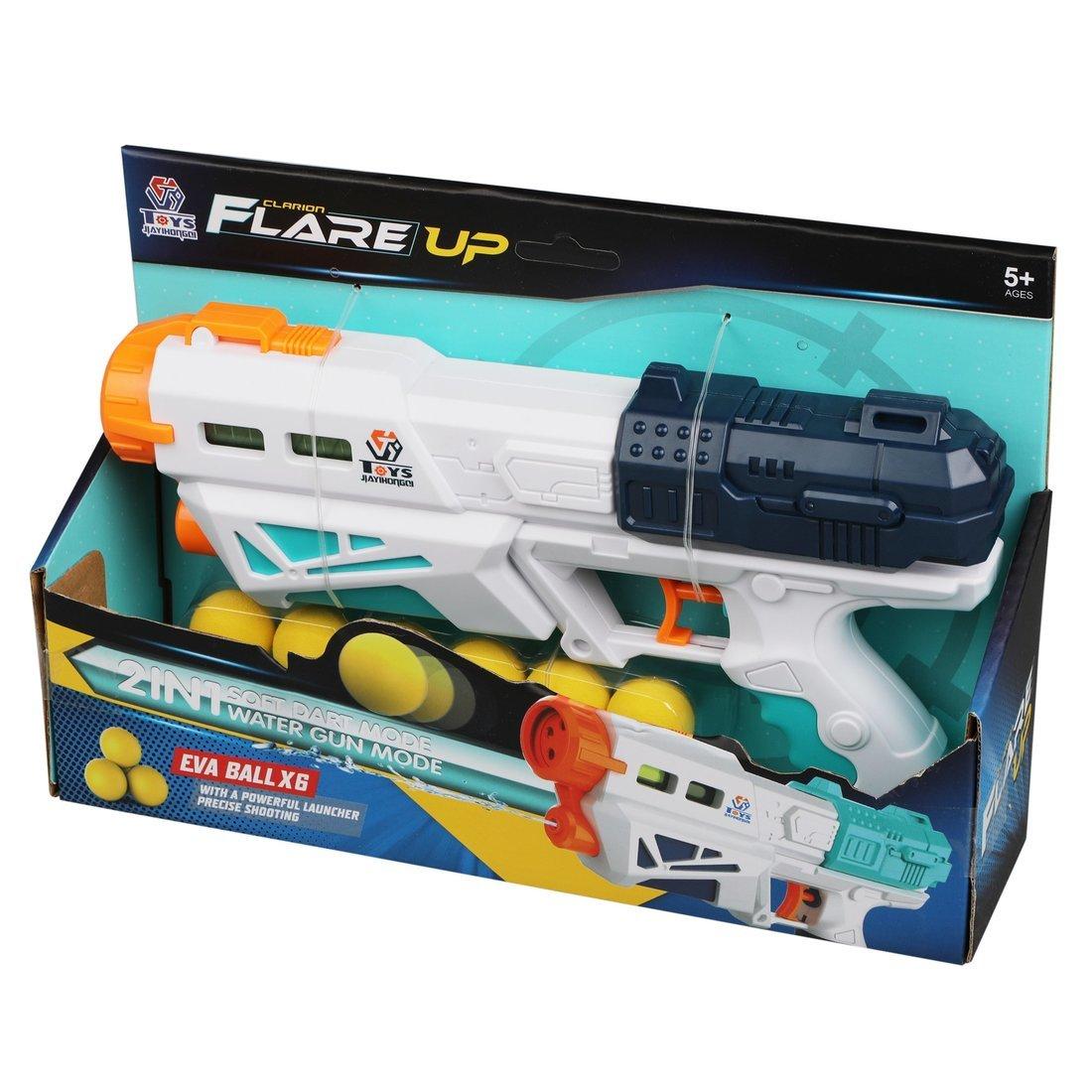 Бластер, в комплекте: м/шарики 6шт., коробка, в ассортименте