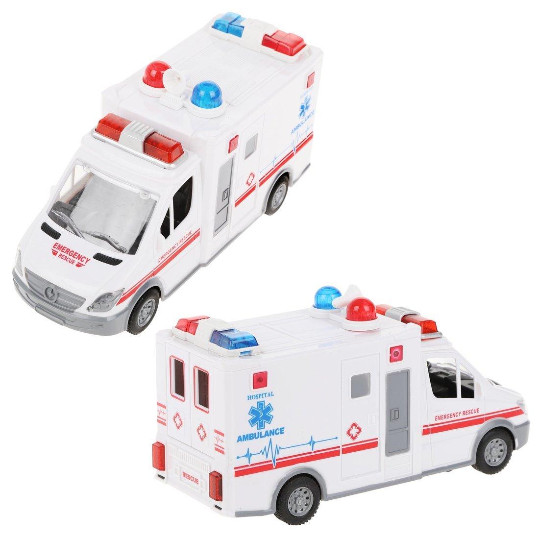 Машина эл. Скорая помощь, свет, звук, эл.пит.АА*3шт.не вх.в комплект, коробка