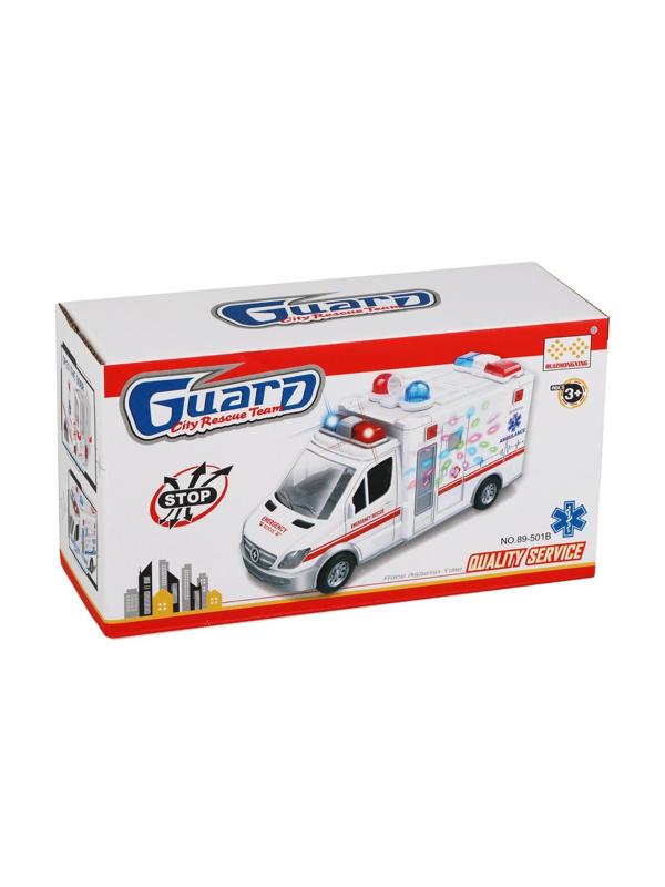 Машина эл. Скорая помощь, свет, звук, эл.пит.АА*3шт.не вх.в комплект, коробка