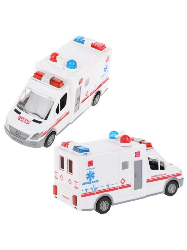 Машина эл. Скорая помощь, свет, звук, эл.пит.АА*3шт.не вх.в комплект, коробка