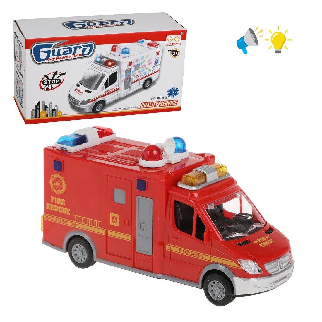 Машина эл. Пожарная, свет, звук, эл.пит.АА*3шт.не вх.в комплект, коробка