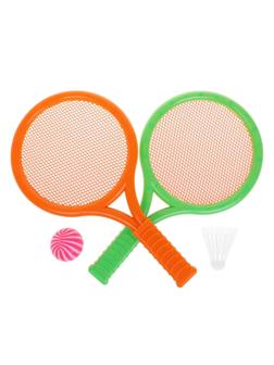 Набор ракетки детские 35,5 см. пластик, в копмлекте: воланчик, шарик