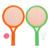 Набор ракетки детские 35,5 см. пластик, в копмлекте: воланчик, шарик