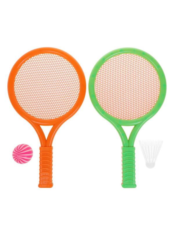 Набор ракетки детские 35,5 см. пластик, в копмлекте: воланчик, шарик