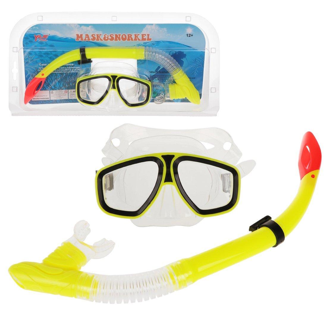 Набор для ныряния маска с трубкой. Цвета: желтый, зеленый и синий в ассорт.