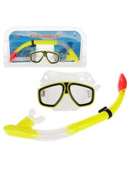 Набор для ныряния маска с трубкой. Цвета: желтый, зеленый и синий в ассорт.