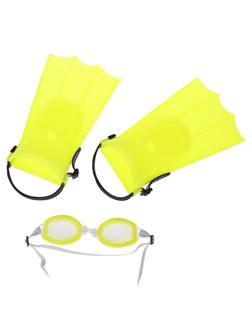 Набор для ныряния: очки плавательные с ластами, ассорт.