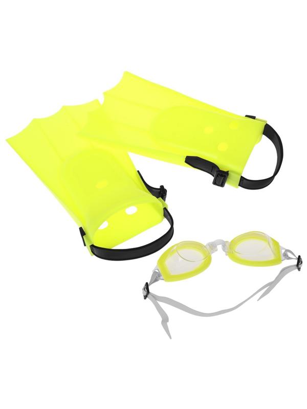 Набор для ныряния: очки плавательные с ластами, ассорт.