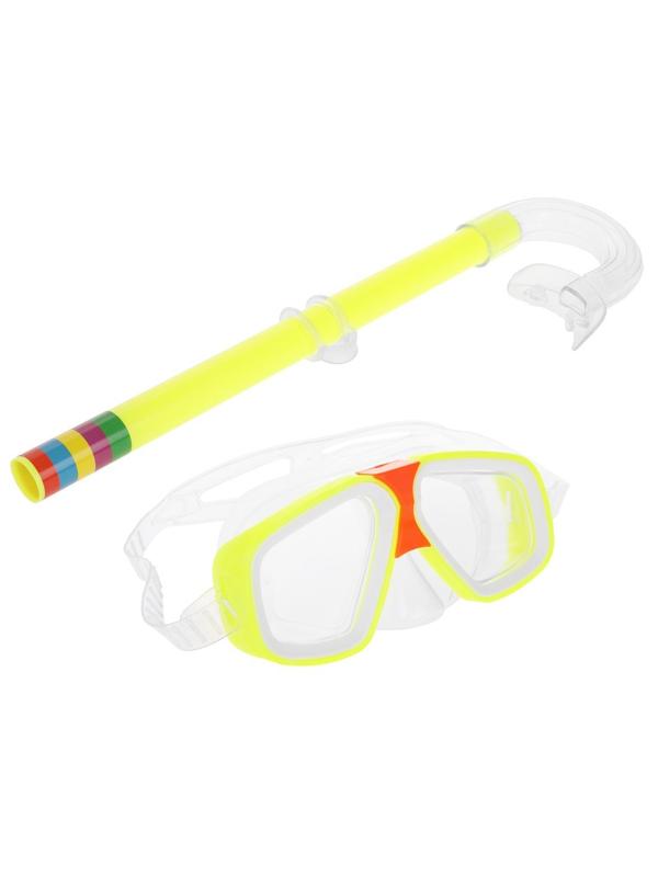 Набор для ныряния: маска с трубкой салатовая-неон