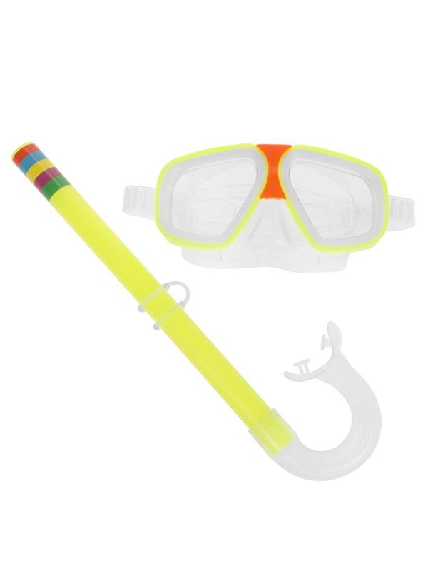 Набор для ныряния: маска с трубкой салатовая-неон