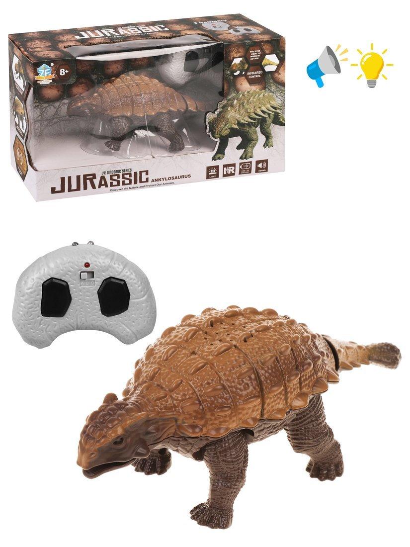 Динозавр на ИК управлении, 2 канала, свет, звук, эл. пит. АААх2 не вх. в.
комплект, пульт эл. пит. АААх3 не вх. в. комплект, коробка