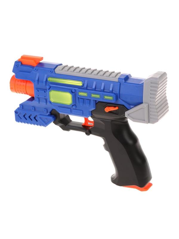 Бластер со световыми и звуковыми эффектами, в комплекте: тестовые
эл.пит.АА*3шт., коробка, в ассортименте